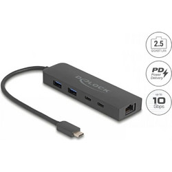DeLOCK 64110 USB Hub 3.1 USB-C με 5 Θύρες USB-A / USB-C / Ethernet & Εξωτερική Παροχή Ρεύματος