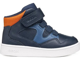 Geox Eclyper Παιδικά Sneakers Μποτάκια Navy Μπλε Πορτοκαλί B665LB000BCC0659