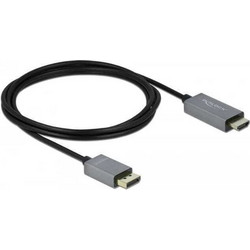 DeLOCK Καλώδιο DisplayPort 1.4 to HDMI Male 2m Black Grey 85929