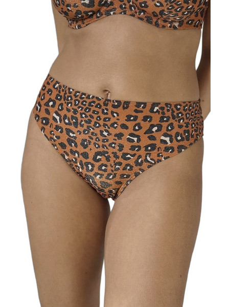 Sans Complexe Ψηλόμεσο Bikini Slip Animal Print Καφέ 68QAO41