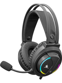 White Shark Wolf Gaming Headset Over Ear Black