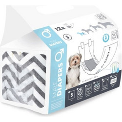 M-Pets Ζώνες Ακράτειας / Μαρκαρίσματος για Αρσενικό Σκύλο με Αυτοκόλλητα Small 1.5-4kg 15-30cm 12τμχ
