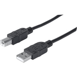 Manhattan 306218 Καλώδιο USB-A Male 2.0 to USB-B Male 1m Black