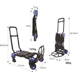 KARFW90TP Καρότσι Μεταφοράς Πτυσσόμενο έως 68kg Αλουμινίου
