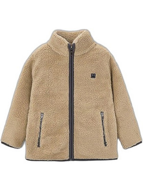 Mayoral Παιδική Ζακέτα Fleece με Φερμουάρ Μπεζ Καφέ 16-04475-008
