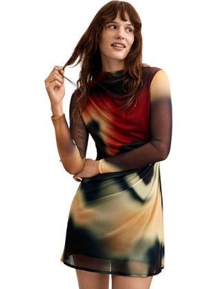 Desigual Mini Βραδινό Φόρεμα Μαύρο 26WWVK22-2000