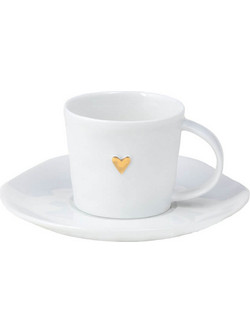 Raeder Golden Heart Φλιτζάνι Espresso Πορσελάνης Λευκό 100ml RD0014341