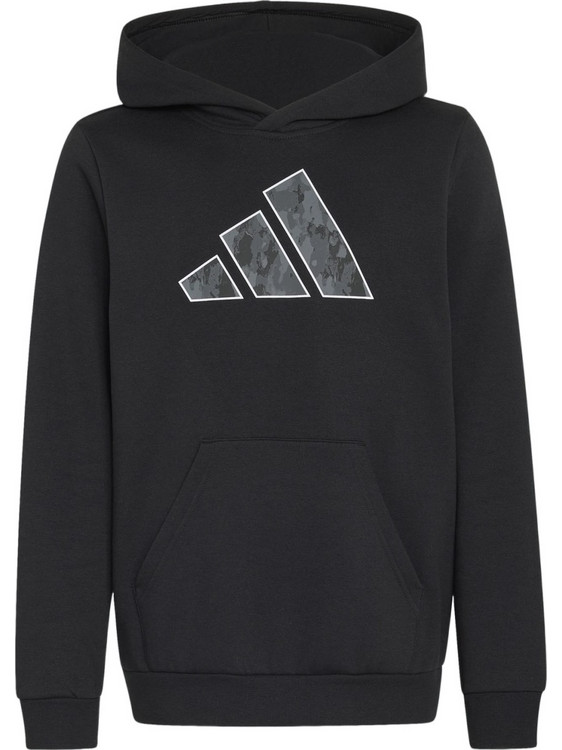 Adidas Παιδικό Φούτερ με Κουκούλα Μαύρο KQ7013