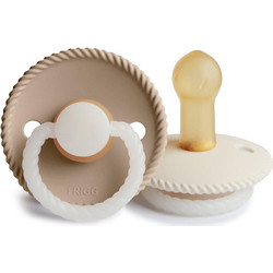 Frigg Rope Πιπίλες Καουτσούκ Νυκτός 6-18m Cream Night Croissant Night 2τμχ