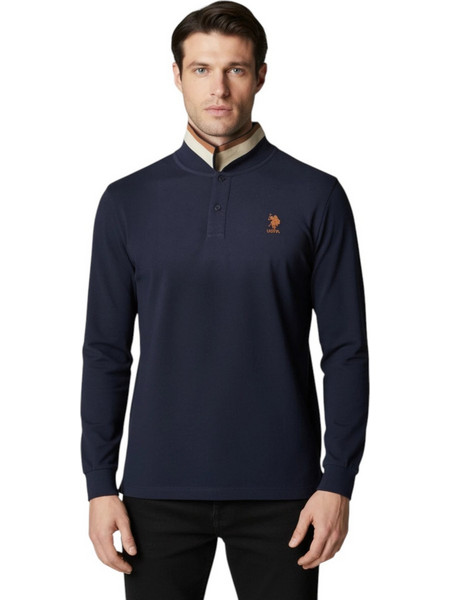 U.S. Polo Assn. Ανδρική Μπλούζα Polo Μακρυμάνικη Μαύρη US44177011-177