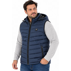 Double Αμάνικο Ανδρικό Μπουφάν Χειμωνιάτικο Puffer Navy Μπλε SMJK-2104