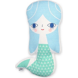 Petit Monkey Mermaid Παιδικό Διακοσμητικό Μαξιλάρι 100% Βαμβάκι Τιρκουάζ Γαλάζιο