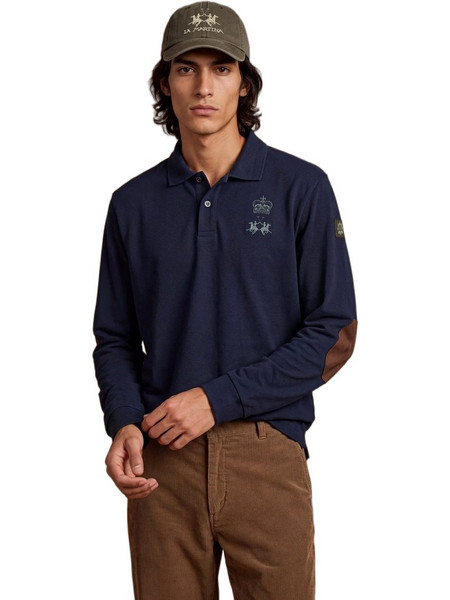 La Martina Ανδρική Μπλούζα Polo Μακρυμάνικη Dark Blue