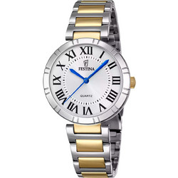 Festina Γυναικείο Ρολόι με Ασημί Χρυσό Μεταλλικό Μπρασελέ F16937/G