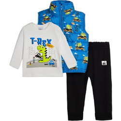 Funky Βρεφικό Σετ για Αγόρι Χειμωνιάτικο Λευκό Royal Blue Μαύρο 226-895106-1