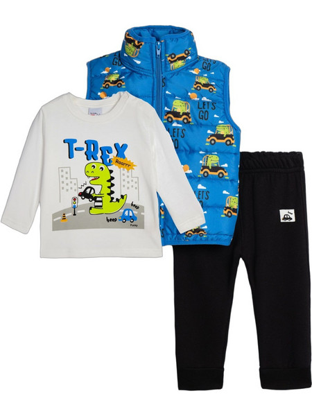 Funky Βρεφικό Σετ για Αγόρι Χειμωνιάτικο Λευκό Royal Blue Μαύρο 226-895106-1