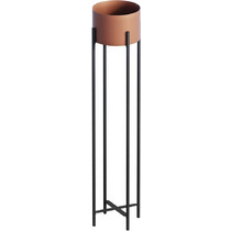 Aberto Design Κασπώ Δαπέδου Εσωτερικού Χώρου Μεταλλικό με Βάση Μαύρο Ροζ Χρυσό 23x108cm 247HFM1190