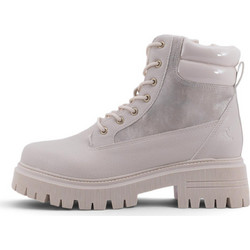 Safety Jogger Γυναικεία Αρβυλάκια Δερμάτινα Μπεζ με Χοντρό Χαμηλό Τακούνι 622970