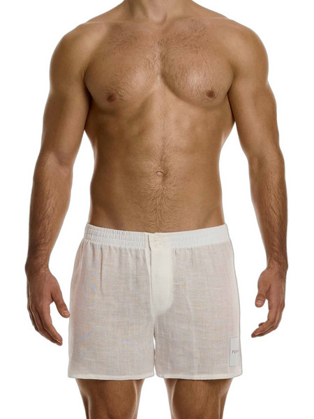 Modus Vivendi Linen Woven Ανδρικό Μποξεράκι Off White