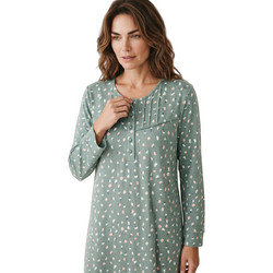 Minerva Collection Cozy Blossom Γυναικείο Νυχτικό Βαμβακερό Πράσινο CL2791-68