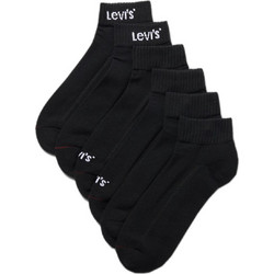 Levi's Βαμβακερές Ανδρικές Κάλτσες Κοντές Μαύρες 6Pack 701244582-002