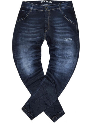 Damaged Jeans Ανδρικό Τζιν Παντελόνι Κανονική Εφαρμογή Navy Μπλε ZR21