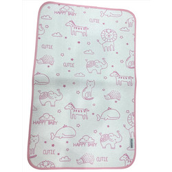 Ninetta Bebe N713 Αδιάβροχο Σελτεδάκι Αλλαξιέρας Μωρού 100% Βαμβακερό Ροζ 35x65cm