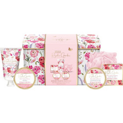 Baylis & Harding Royale Garden Rose, Poppy & Vanilla Royale Garden Luxury Pamper Keepsake Tin Shower Gel 50ml + Body Butter 50ml + Hand & Nail Cream 50ml + Soap Bar 50gr + Sponge