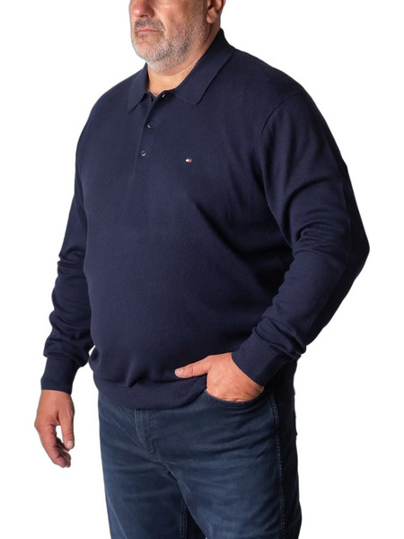 Tommy Hilfiger Ανδρική Μπλούζα Polo Μακρυμάνικη Navy Μπλε MW0MW42047