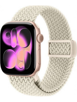 Crong Wave Braided Λουράκι Υφασμάτινο Beige (Apple Watch 38 / 40 / 41mm)