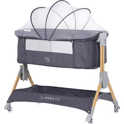Chipolino Sleep n Fold Λίκνο με Στρώμα & Πλαϊνό Άνοιγμα Ανθρακί KOSSF0261CH