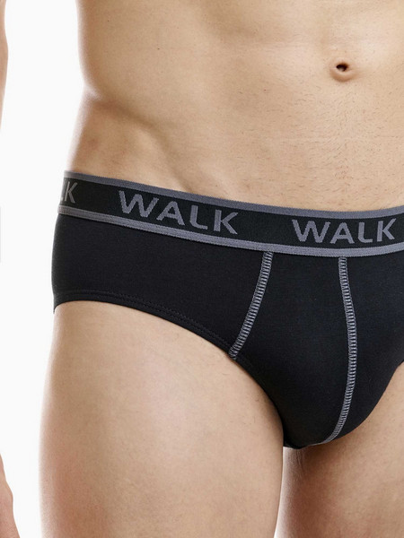 Walk Ανδρικά Σλιπ Βαμβακερά Μαύρα 2Pack W1757-0202-1-1