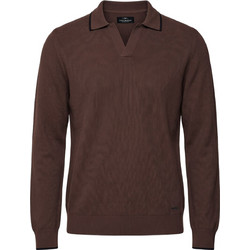 Funky Buddha Ανδρική Μπλούζα Polo Μακρυμάνικη Καφέ FBM014-016-09