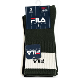 Fila Ανδρικές Κάλτσες Ψηλές με Σχέδια Χακί Ανθρακί Μπεζ 3Pack F8064-527