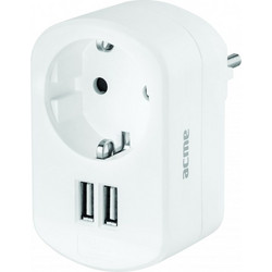 Φορτιστής Ταξιδιού με Σούκο 2.1A Acme 2x USB Wall Charger Λευκό (CH20)