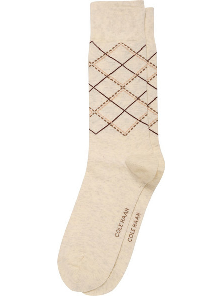 Cole Haan Dress Argyle Ανδρικές Κάλτσες Ψηλές με Σχέδια Μπεζ CHM251DR02003