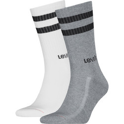Levi's Ανδρικές Κάλτσες Ψηλές Λευκές Ανθρακί 2Pack 701239480-003