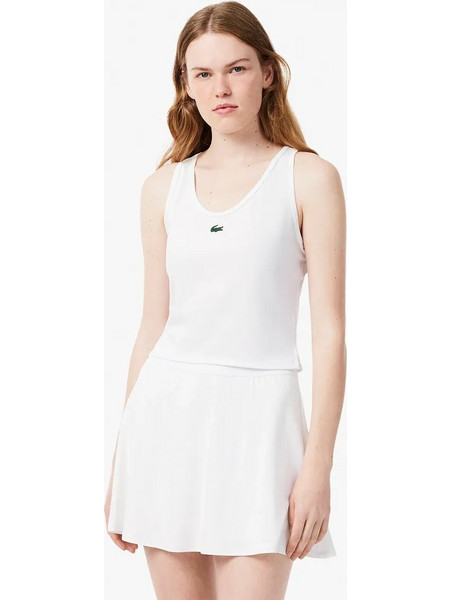 Lacoste Γυναικείο Καλοκαιρινό Crop Top Λευκό TF8875-001