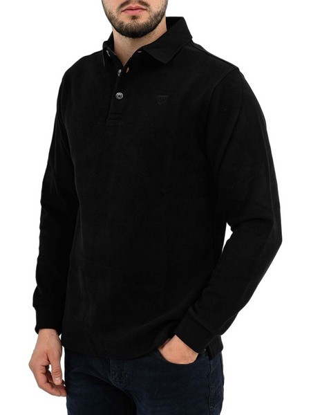 Lexton Tommy Ανδρική Μπλούζα Polo Μακρυμάνικη Μαύρη 13.38