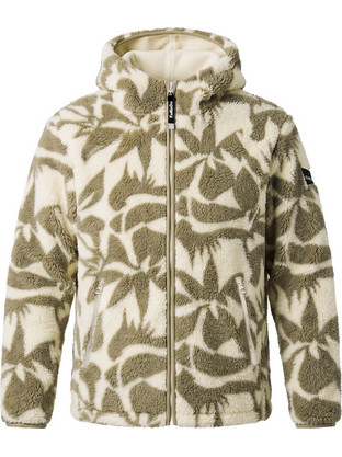 Funky Buddha Ανδρική Ζακέτα Fleece με Κουκούλα και Φερμουάρ Εκρού FBM014-065-06