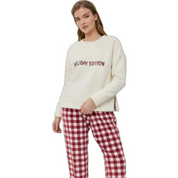 Aruelle Clarisse Σετ Γυναικείες Πιτζάμες Χειμωνιάτικες Fleece Εκρού Μπορντό 39.02.23.083