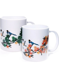Kikkerland Maple Leaves Κούπα Κεραμική Heat Changing Λευκή 355ml