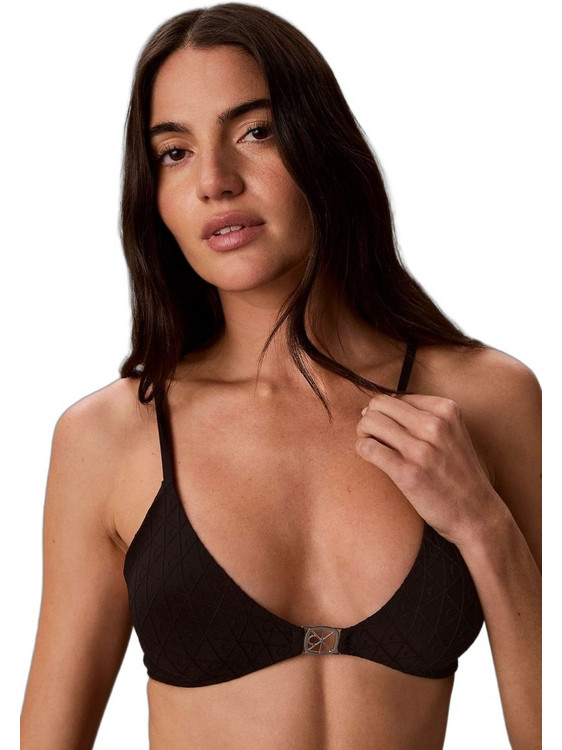 Calvin Klein Σουτιέν Τριγωνάκι χωρίς Μπανέλα Μαύρο LV00QF9093-UB1