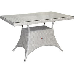 Homeplus Torino Ορθογώνιο Τραπέζι Κήπου Rattan Λευκό 160x90x74cm 01.02.0364