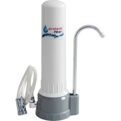 Proteas Filter Slim Μονό Φίλτρο Νερού Άνω Πάγκου 1/4"-1/4" με Βρυσάκι Λευκό EW-012-0400
