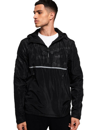 Superdry Bass Core Overhead Cagoule Ανδρικό Μπουφάν Pullover Μαύρο M50100LU-02A
