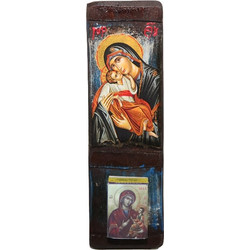 ΞΥΛΙΝΗ ΕΙΚΟΝΑ ΜΕ ΤΗΝ ΠΑΝΑΓΙΑ ΗΜΕΡΟΛΟΓΙΟ 1 40x12 cm