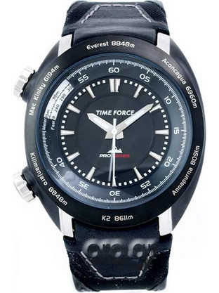 Time Force Pro Trekking Ανδρικό Ρολόι με Μπλε Δερμάτινο Λουράκι 3050MA01
