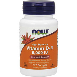 Now Foods Vitamin D3 5000iu 120 Μαλακές Κάψουλες