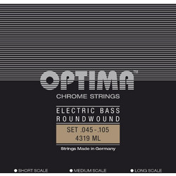 Optima 4319ML Σετ 4 Χορδές Ηλεκτρικού Μπάσου Chrome 45-105" Medium Tension